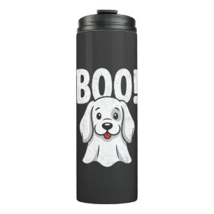 Halloween Dog Boo Cute Puppy Ghost Design Thermal Tumbler