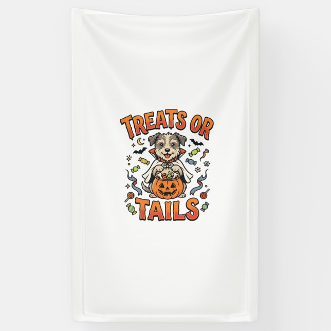 Halloween Dog Candy Mischief Banner (Vertical)