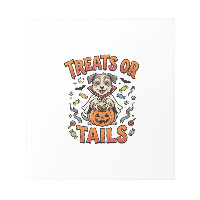 Halloween Dog Candy Mischief Notepad (Front)