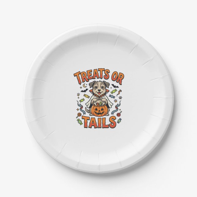 Halloween Dog Candy Mischief Paper Plate (Front)