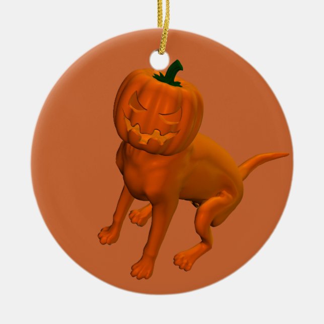 Halloween Dog Ceramic Tree Decoration (Front)