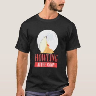 Halloween Dog Corgi Howling At The Moon T-Shirt