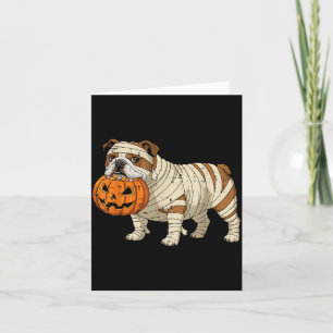 Halloween Dog English Bulldog Mummy Costume Men Card