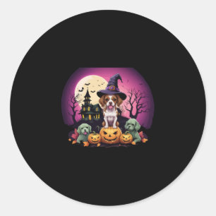 Halloween Dog Fall Lovers Classic Round Sticker