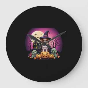 Halloween Dog Fall Lovers Large Clock