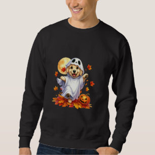 Halloween Dog Ghost Dog Costume Pumpkin Autumn Cut Sweatshirt
