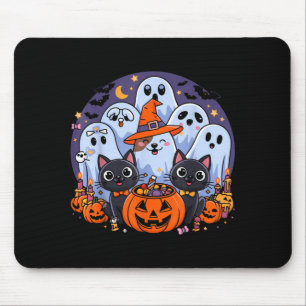 Halloween Dog Ghost Funny Halloween Dog Men Women Mouse Pad