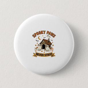 Halloween Dog Ghost Paws 6 Cm Round Badge