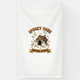 Halloween Dog Ghost Paws Banner