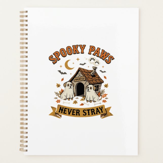 Halloween Dog Ghost Paws Planner (Front)