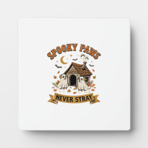Halloween Dog Ghost Paws Plaque