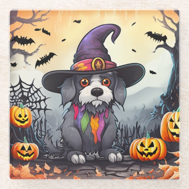Halloween Dog Glass Coaster (Front)