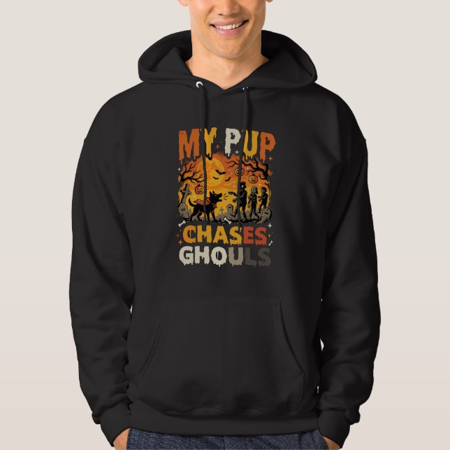 Halloween Dog Graveyard Patrol Hoodie (Front)
