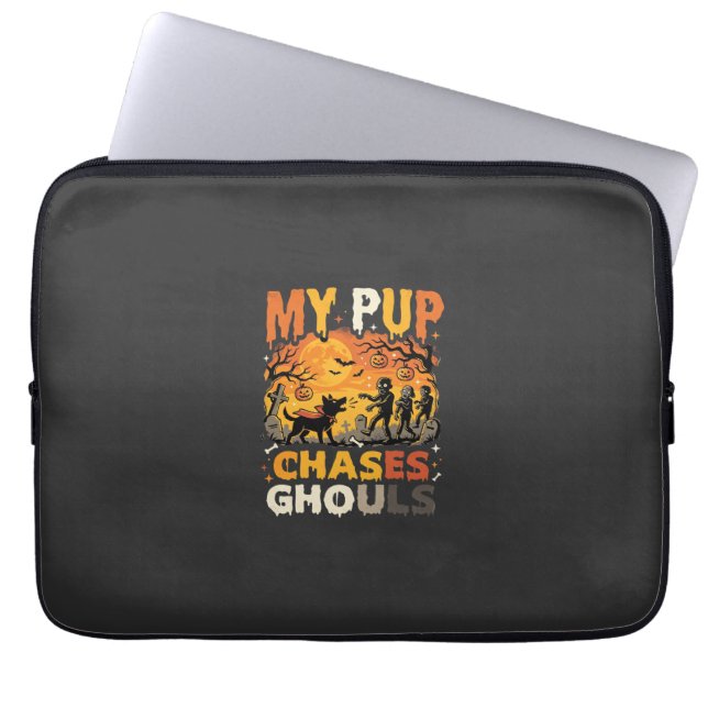 Halloween Dog Graveyard Patrol Laptop Sleeve (Front)