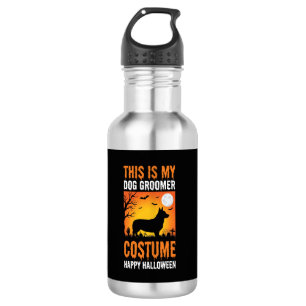 Halloween Dog Groomer Costume Silhouette 532 Ml Water Bottle
