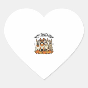 Halloween Dog Happy Howl-O-Ween Vintage German She Heart Sticker