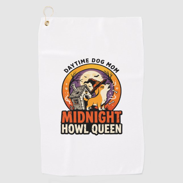 Halloween Dog Howl Queen Golf Towel (Front)
