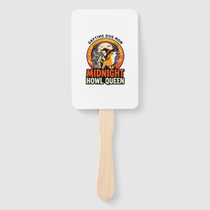 Halloween Dog Howl Queen Hand Fan