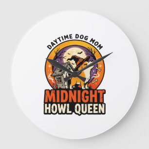Halloween Dog Howl Queen Large Clock