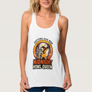 Halloween Dog Howl Queen Singlet
