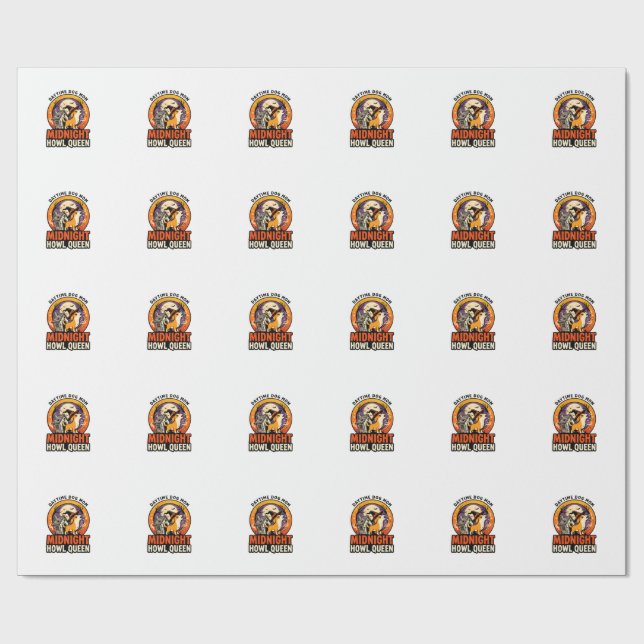 Halloween Dog Howl Queen Wrapping Paper (Flat)