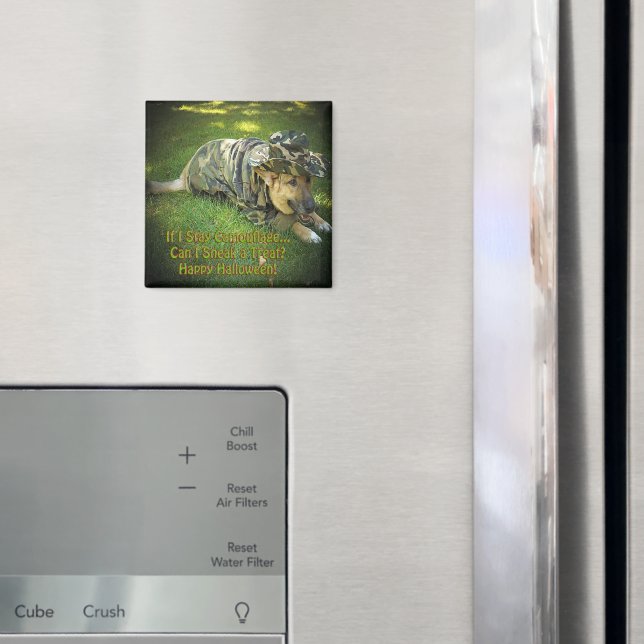 Halloween Dog in Camouflage Magnet (In Situ (Fridge))