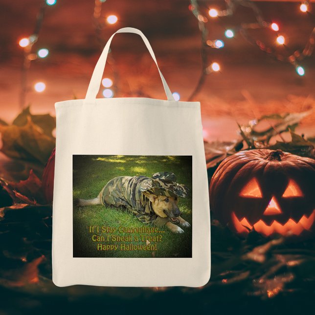 Halloween Dog in Camouflage Tote Bag (Halloween Dog in Camouflage Tote Bag)