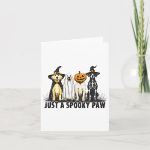 Halloween Dog Lover Just A Spooky Paw Retro Trick  Card