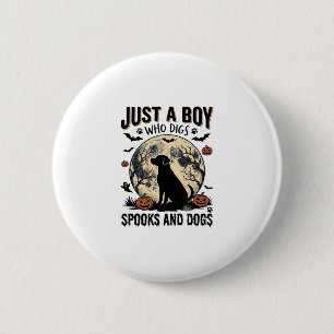 Halloween Dog Lover Vintage Engraving Boy Shirt De 6 Cm Round Badge