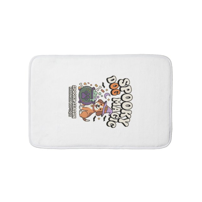 Halloween Dog Magic Vibes Bath Mat (Front)
