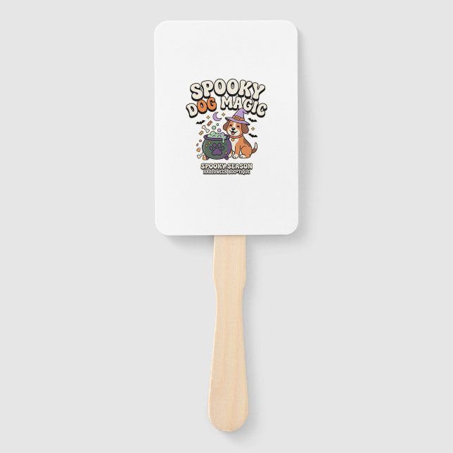 Halloween Dog Magic Vibes Hand Fan (Front)