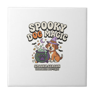 Halloween Dog Magic Vibes Tile