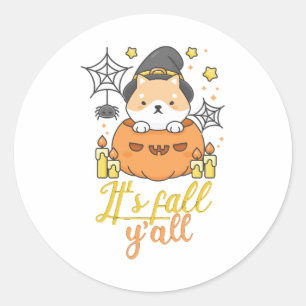 halloween dog meme, dog walking, halloween dog classic round sticker