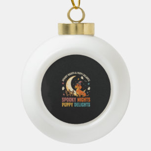 Halloween Dog Mum Moonlight Mischief Ceramic Ball Christmas Ornament