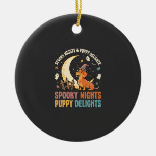 Halloween Dog Mum Moonlight Mischief Ceramic Tree Decoration