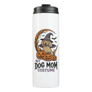 Halloween Dog Mum Shirt Witch Pup Costume Graphic_ Thermal Tumbler