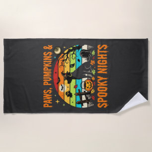 Halloween Dog Mum Spooky Night Beach Towel