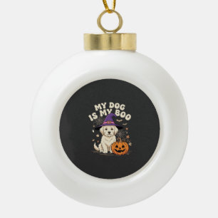 Halloween Dog My Dog Is My Boo Ceramic Ball Christmas Ornament