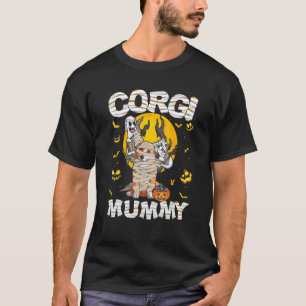 Halloween Dog Owner Welsh Corgi Mummy Mum T-Shirt