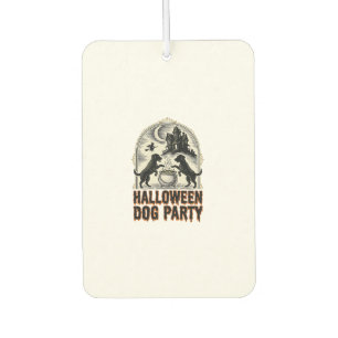 Halloween Dog Party Vintage Witch Cauldron Design_ Car Air Freshener