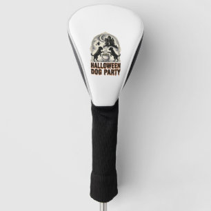 Halloween Dog Party Vintage Witch Cauldron Design_ Golf Head Cover