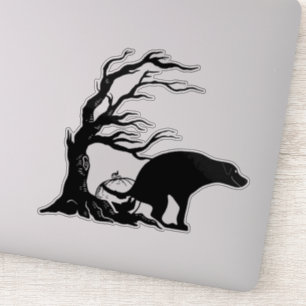 Halloween Dog Pooping under scary Tree