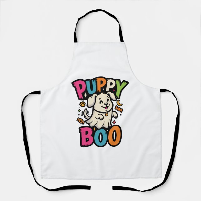 Halloween Dog Puppy Boo Apron (Front)