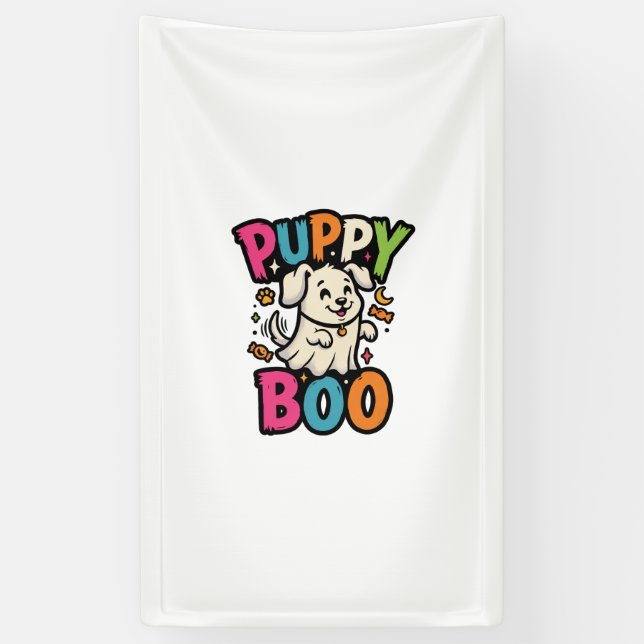 Halloween Dog Puppy Boo Banner (Vertical)