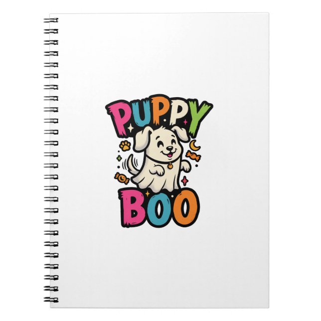 Halloween Dog Puppy Boo Notebook (Front)