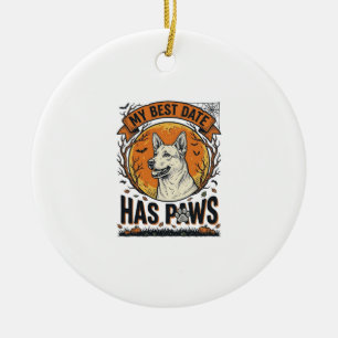 Halloween Dog Shirt For Proud Pet Parents Ceramic Tree Decoration