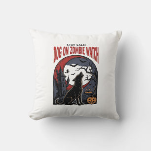 Halloween Dog Shirt Zombie Patrol Design_1 Cushion