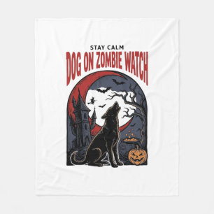 Halloween Dog Shirt Zombie Patrol Design_1 Fleece Blanket