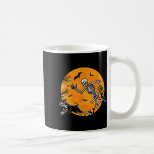 Halloween Dog Skeleton Chasing Dog Halloween Rottw Coffee Mug