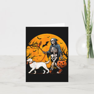 Halloween Dog Skeleton Leads Dog Halloween Card